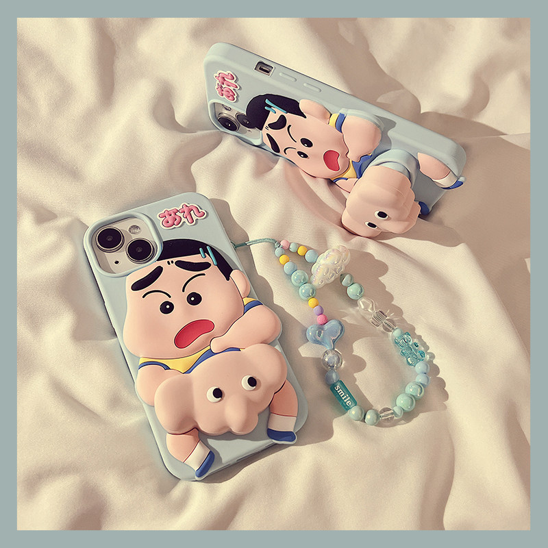 卡通小新大象支架适用苹果保护套