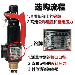 丝口安全阀锅炉泄压阀DN15 安全阀弹簧式 DN20 16T弹簧式 富羽A27W