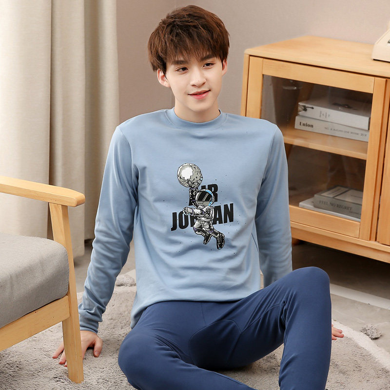 秋衣秋裤男纯棉套装初中男生高中学生青少年保暖内衣男孩大童打底