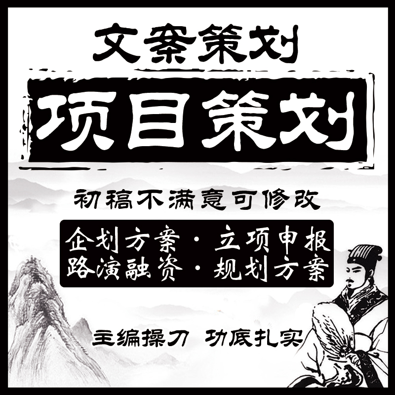 代写项目企划书计项目计划书项目规划项目策划书项目包装策划ppt