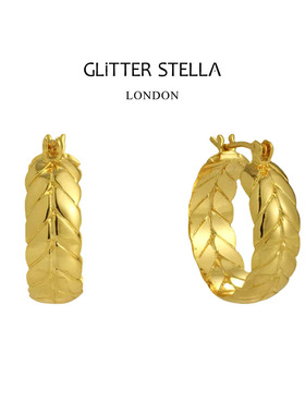 GLITTER STELLA 麦光复古圆形纹理耳环