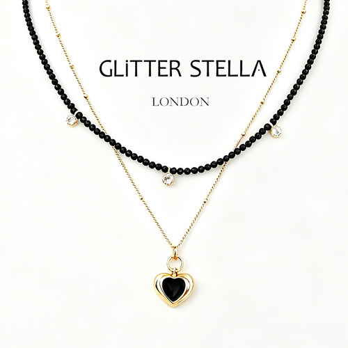 GLITTER STELLA RM系列 永恒之爱黑晶项链两件套