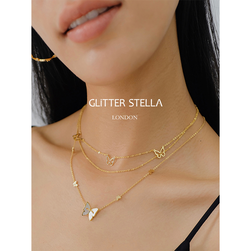 【张子萱同款】GLITTER STELLA仙女气质倾心蝴蝶贝母项链套装 饰品/流行首饰/时尚饰品新 项链 原图主图