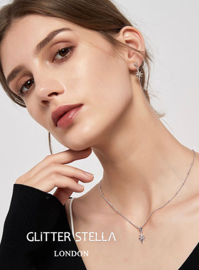 GLITTER STELLA「星缘」经典简约项链耳钉组合套装