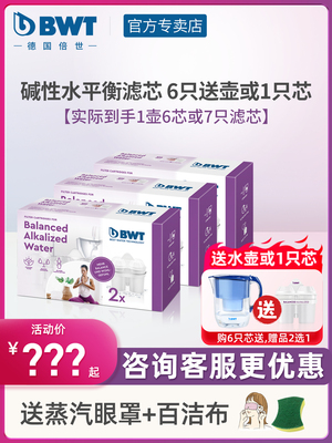 德国bwt滤芯原装碱性水平衡滤芯家用净水器倍世过滤净水壶滤芯