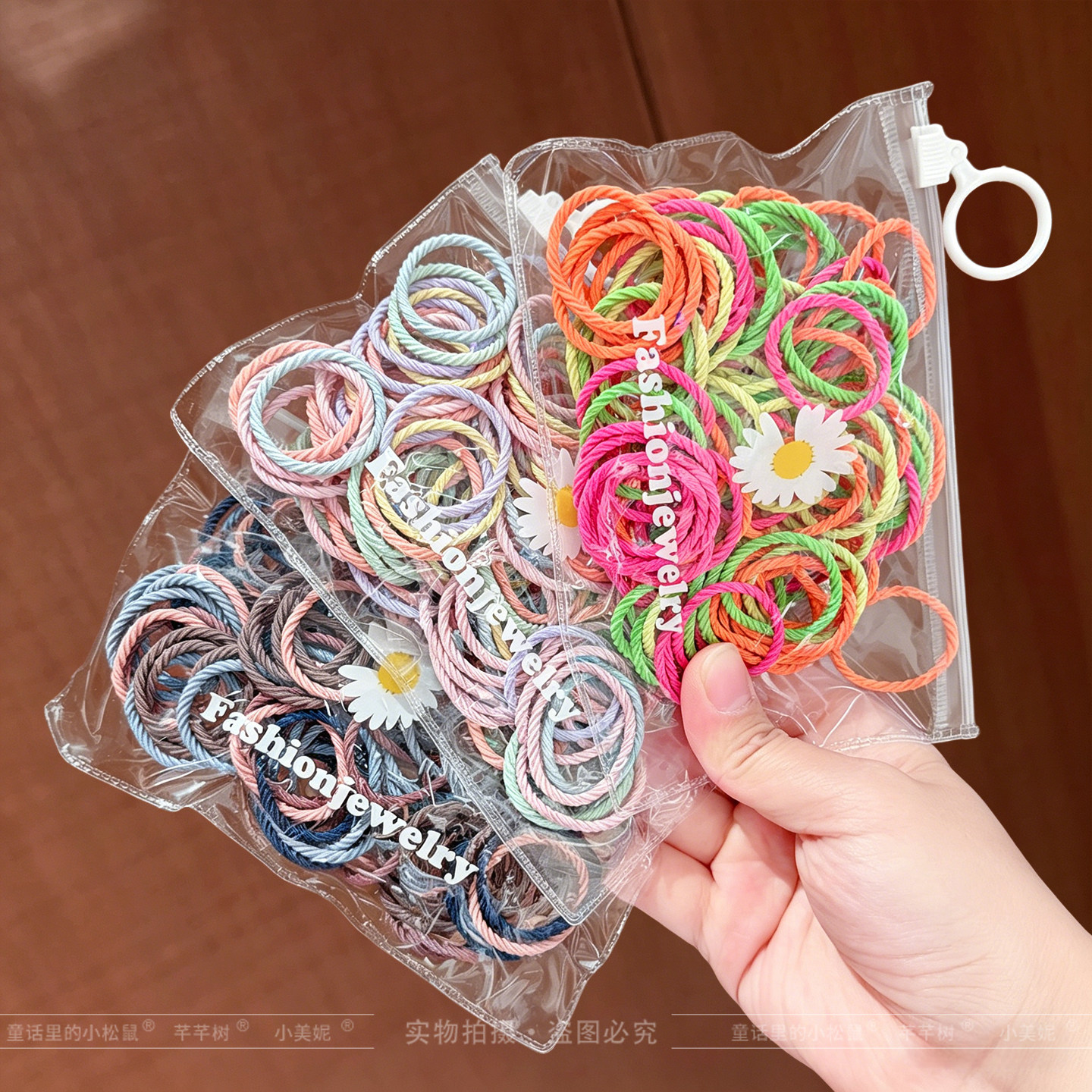 儿童螺纹发圈小女孩彩色发绳扎发不伤发橡皮筋基础款头绳发饰皮套