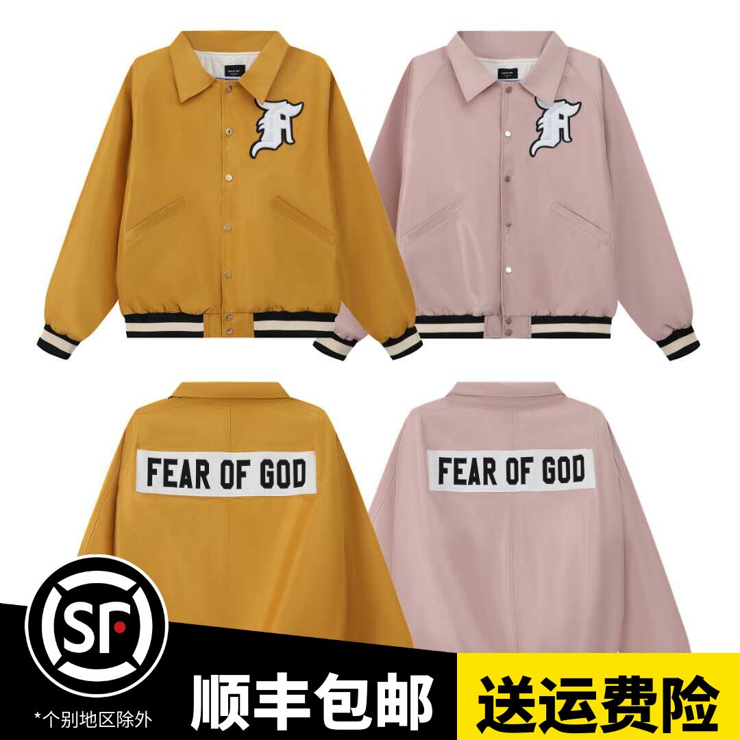 essentials第五季勋章夹克刺绣徽fog情侣款教练飞行外套棒球服