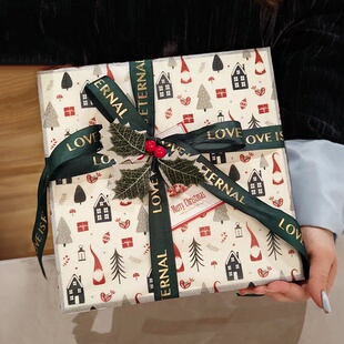 圣诞节礼物包装纸礼品纸大尺寸礼盒生日礼物高级感雪梨纸送女友