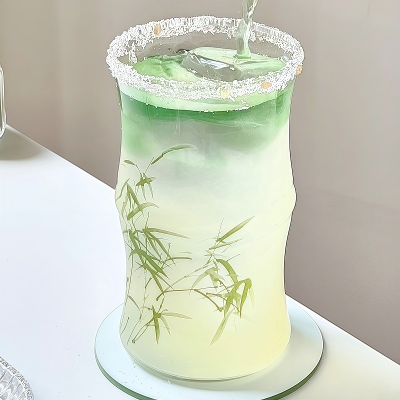 【咖啡搭子】新中式竹节玻璃杯玻璃杯水果茶杯牛奶杯奶茶冷饮杯子