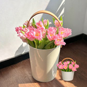 花瓶摆件客厅插花高级感深水醒花桶ins风装 100个快递 饰 新家