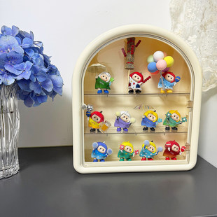 yoyo酱展示盒盲盒萌趣歪头系列展示架透明防尘收纳盒手办展示柜子