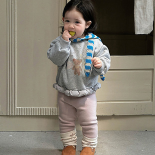 女宝秋冬新款加绒卫衣婴幼儿加厚卡通套头衫女童洋气百搭上衣 a