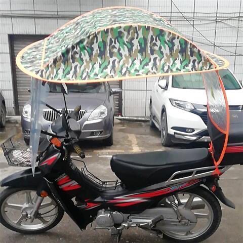 适用豪爵110弯梁摩托车遮雨棚车蓬新大洲125跨骑遮阳伞新款挡风罩