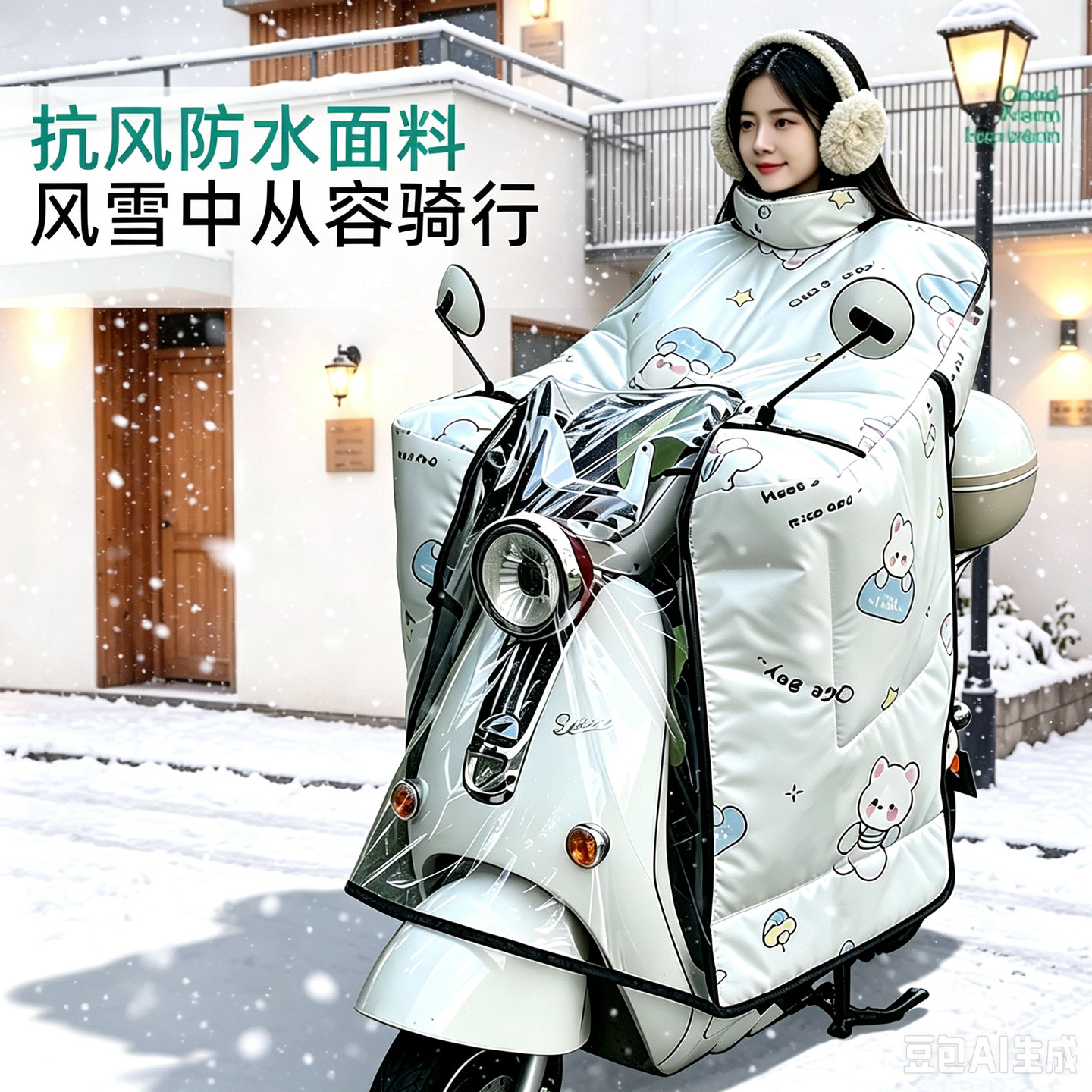 电动车挡风被冬季儿童亲子斗蓬