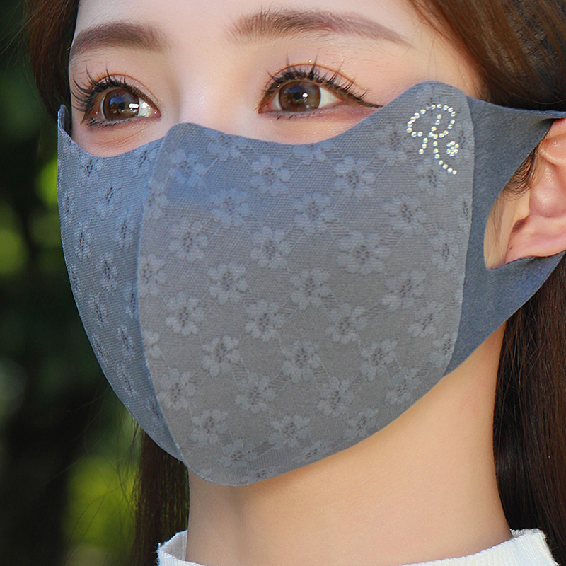 2025新款蕾丝口罩女秋冬季百搭防寒保暖护眼角电动车防风加厚面罩