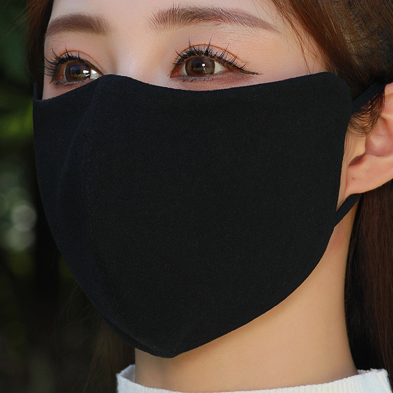 纯色大码厚实加绒秋冬季保暖防寒口罩东北防冻防寒锁温高颜值面罩