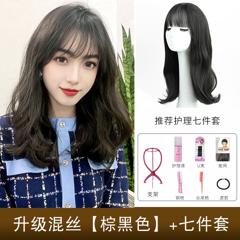 女全假发网头套式气质卷发中长发型大女假红自然时尚