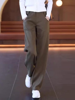 梨形身材穿搭窄版阔腿香蕉裤女春秋冬季加绒加厚高腰运动休闲卫裤