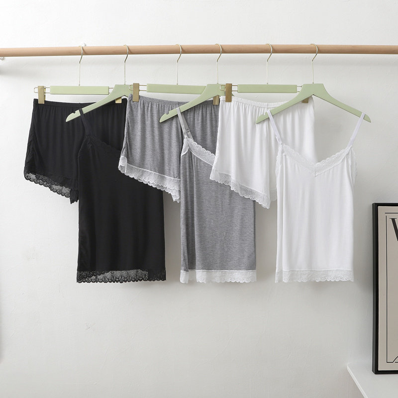 2023新款睡衣女夏吊带蕾丝背心T恤上衣简约百搭舒适休闲家居短裤,女士内衣/男士内衣/家居服,睡衣/家居服套装,淘宝优惠券,粉丝福利购,淘宝优惠卷