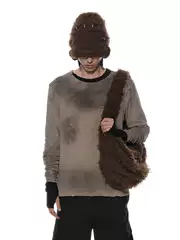 D5OVE [SAVAGE] Wool Silver Tramp Bag