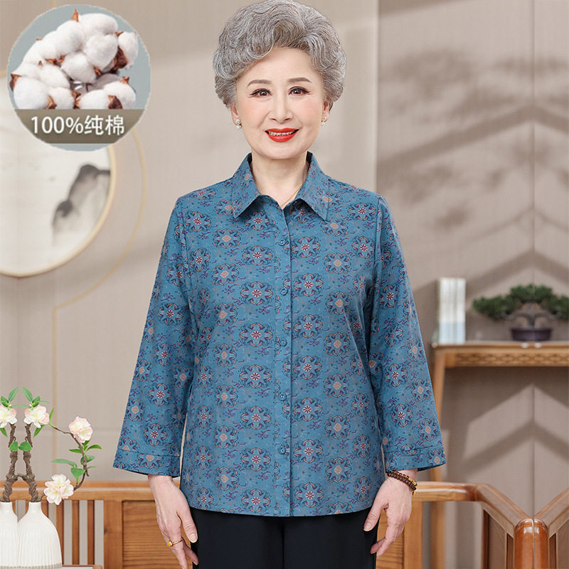 妈妈夏装100%纯棉薄款衬