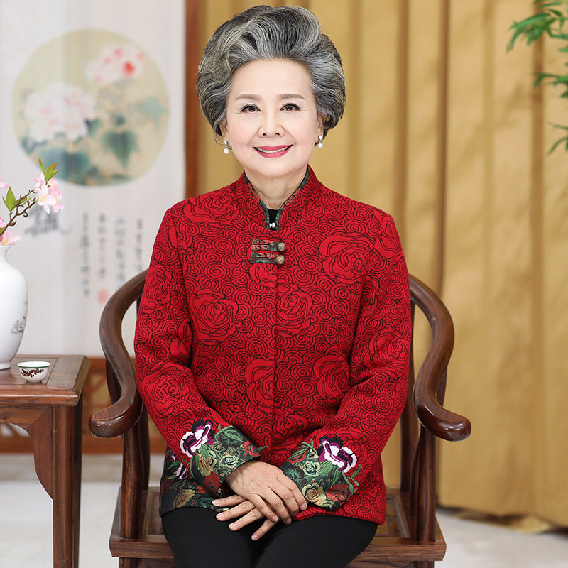 奶奶过寿喜庆唐装80过大