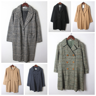 古着女大衣vintage欧美原宿BF地毯日制尖货羊绒羊毛毛呢外套 s13