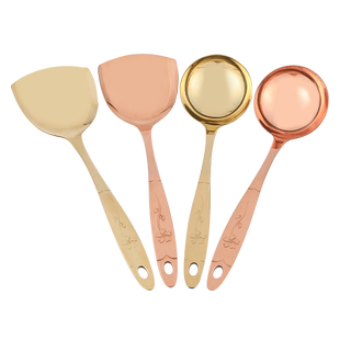 纯铜汤勺铜锅铲子手工纯紫铜加厚黄铜盛汤炒菜铜勺铲铜煎勺子家用