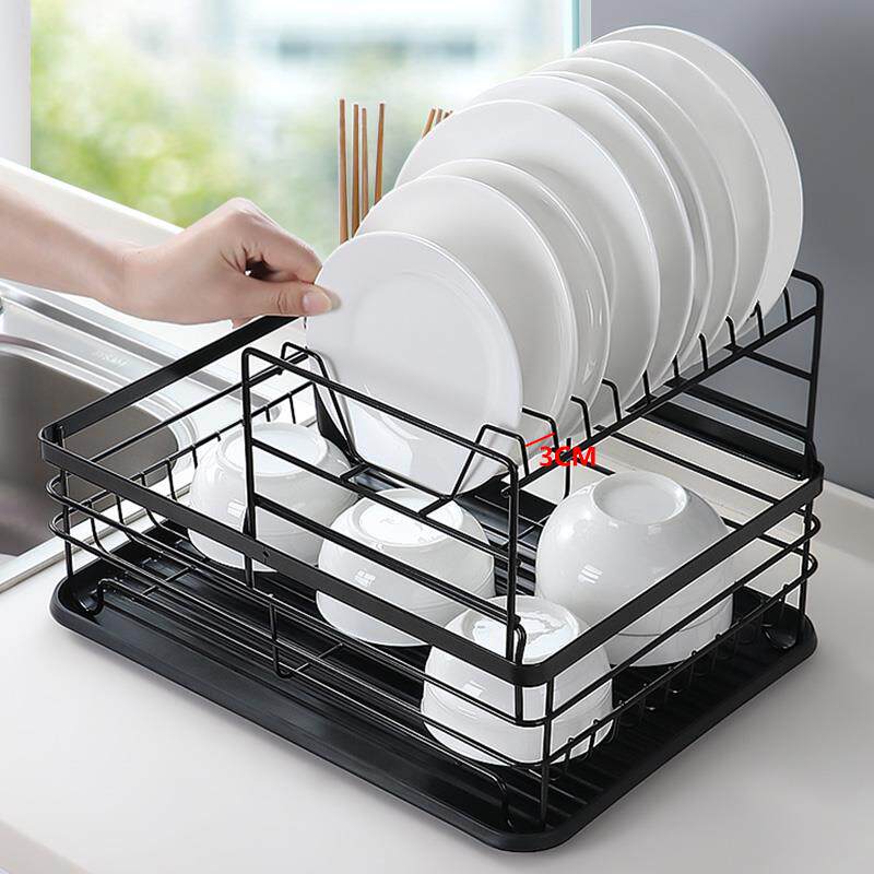 优思居 铁艺厨房置物架台面沥水架 家用多层碗碟收纳架放碗筷架子
