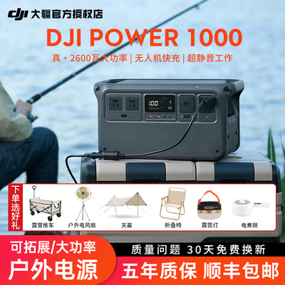 DJI 大疆户外电源  Power 1000 1度电 220V 2600W 大功率大容量 露营摆摊车载应急备用 便携移动储能蓄电池