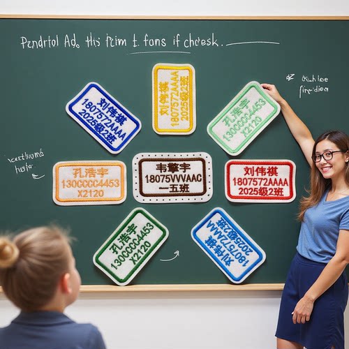 幼儿园刺绣名字贴姓名贴布可缝卡通被子贴校服贴防水贴入园用品
