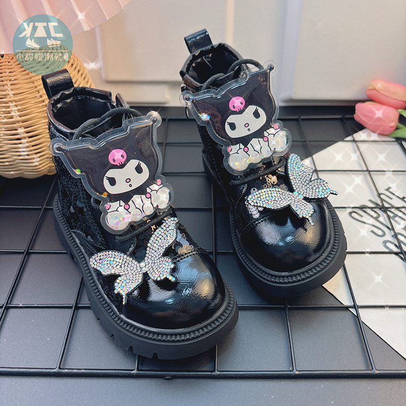 女童秋冬卡通酷米马丁靴穿脱便捷