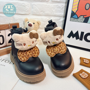 公主风女童女宝马丁靴2025新款女孩靴子短靴秋冬洋气冬鞋宝宝鞋子