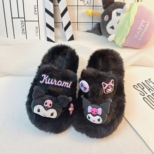 宝宝儿童卡通棉拖鞋女童女宝2025年新款冬季秋冬室内软底加绒加厚