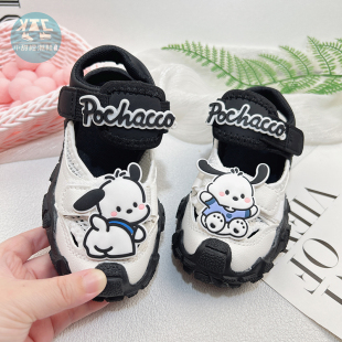 女童黑色休闲凉鞋女款包头运动夏天女宝儿童鞋子2026新款夏季外穿