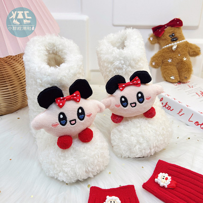 女童秋冬季可爱萌保暖棉鞋毛毛靴