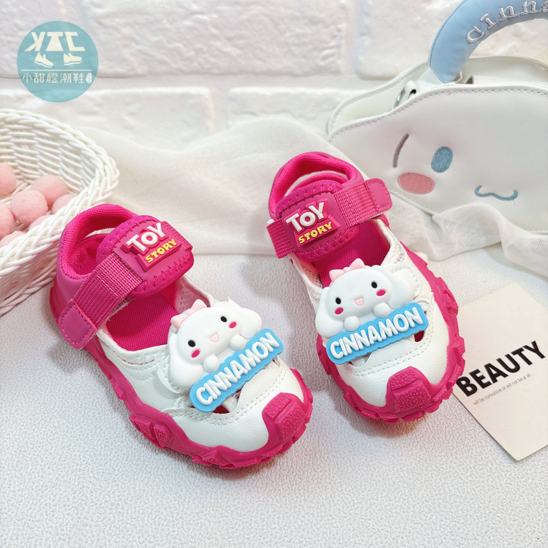 女童包头运动凉鞋女款新款透气宝宝女孩幼儿童夏季外穿运动鞋软底