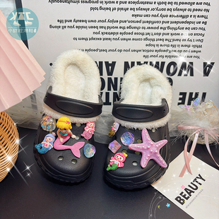 女童加棉拖鞋保暖可爱女孩宝宝幼儿童室内家居防滑冬季外穿高级感