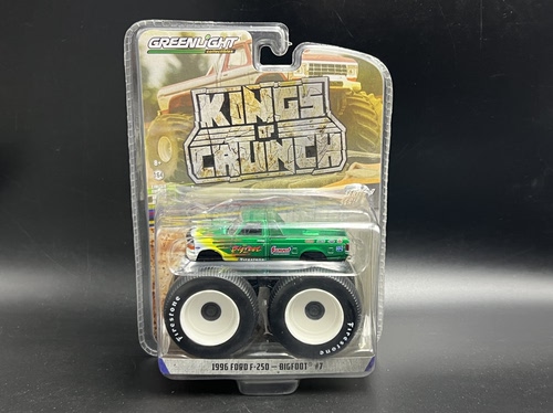 绿光 1:64 福特 1996 F-250 BIGFOOT RACE ROCK #7火焰大脚车绿机