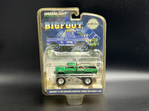 绿光 1:64 福特 1974 F-250 大脚车 Bigfoot #1 怪物卡车模型绿机
