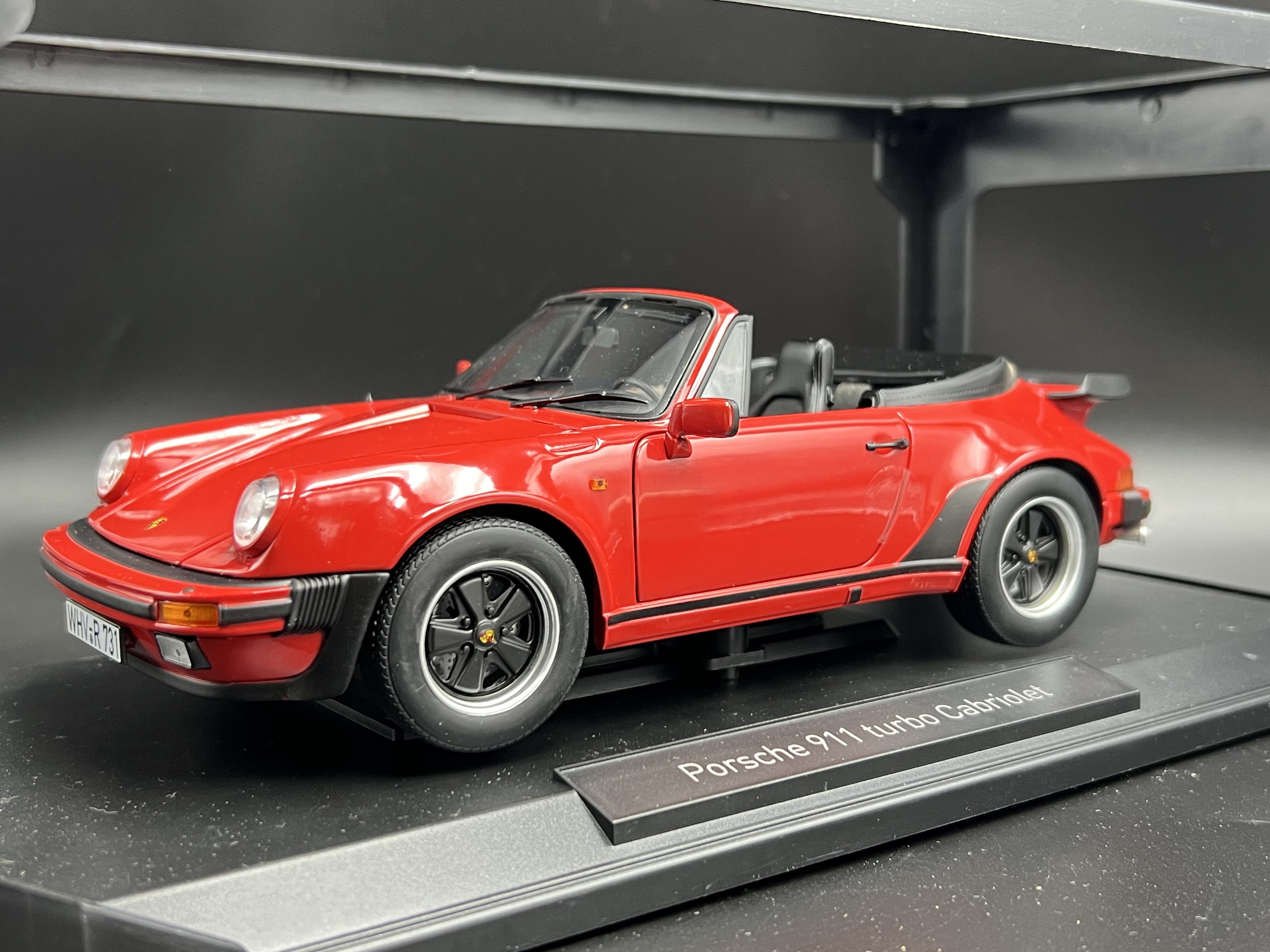 诺威尔 Norev 1:18 保时捷 911 Turbo 1987 敞篷红色合金汽车模型