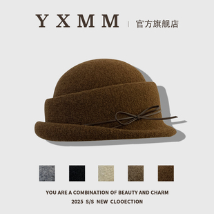 留洋美学风法式千金羊毛小礼帽女秋冬气质赫本风保暖贝雷帽显脸小