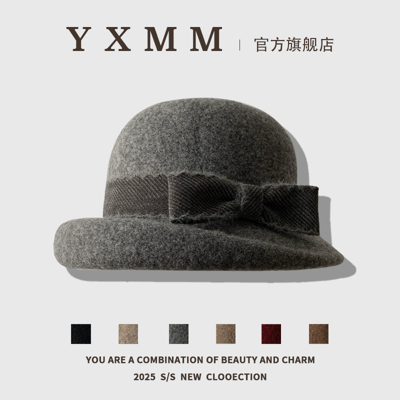 东大门同款法式千金蝴蝶结羊毛渔夫帽女秋冬卷边气质复古保暖礼帽,服饰配件/皮带/帽子/围巾,帽子,淘宝优惠券,粉丝福利购,淘宝优惠卷