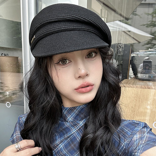 八角帽逛街优雅女夏季造型款