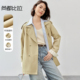 口配可拆卸肩带宽松风衣 双排扣翻折撞色袖 气质通勤经典 翻领插肩袖