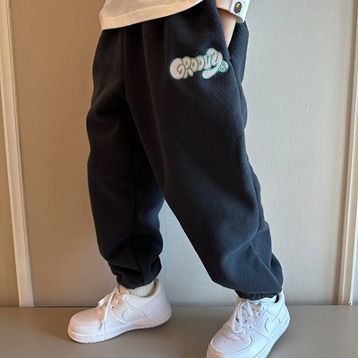 帅气男童加厚摇粒绒运动裤