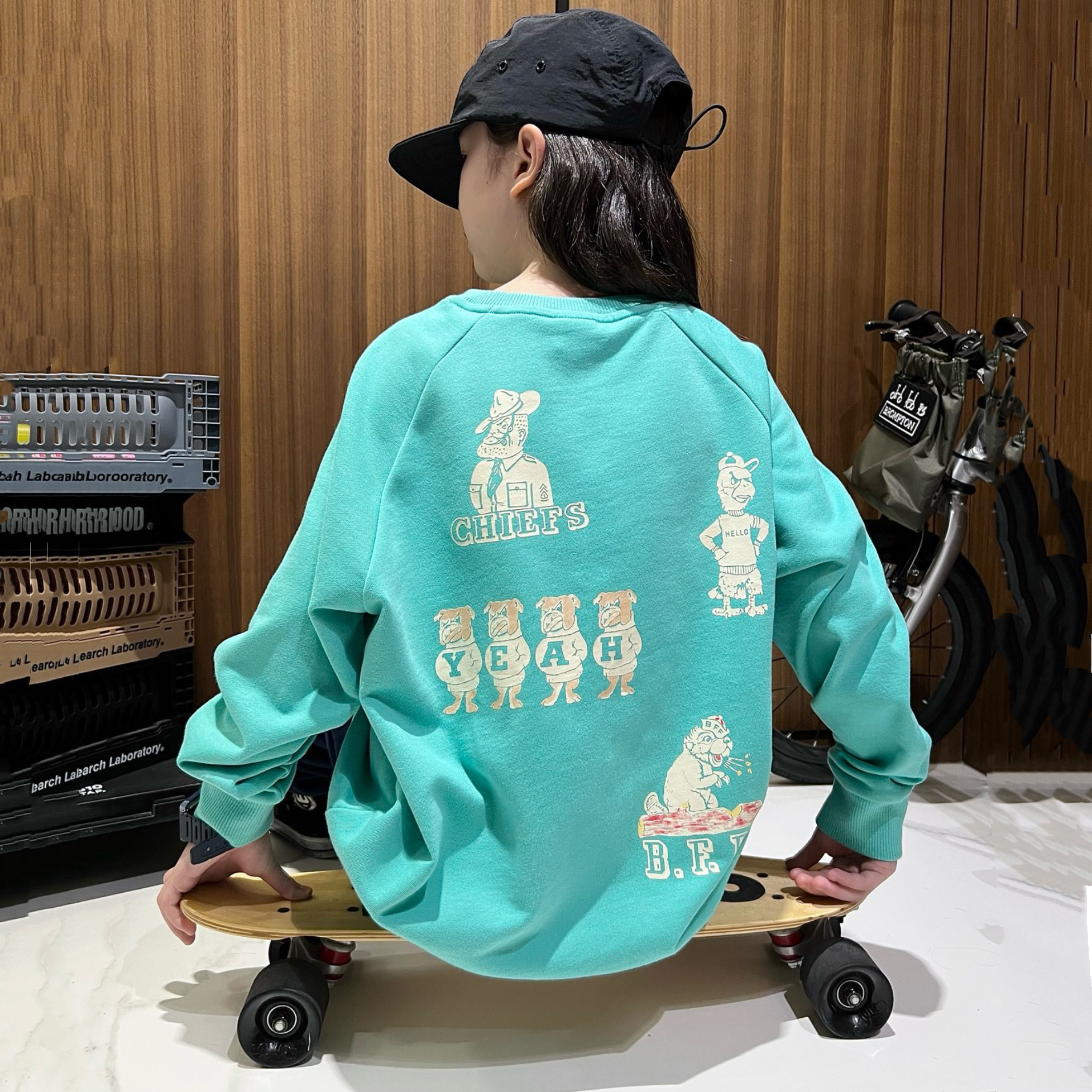 张恩朵童装儿童春秋上衣日系DD风小狗印花纯棉毛圈套头卫衣打底衫