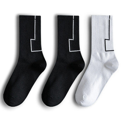 남성용 미드 종아리 스타킹 트렌디 가을 얇은 통기성 남성용 트렌디 하이 탑 스타킹 올 시즌 트렌디 브랜드 농구 양말