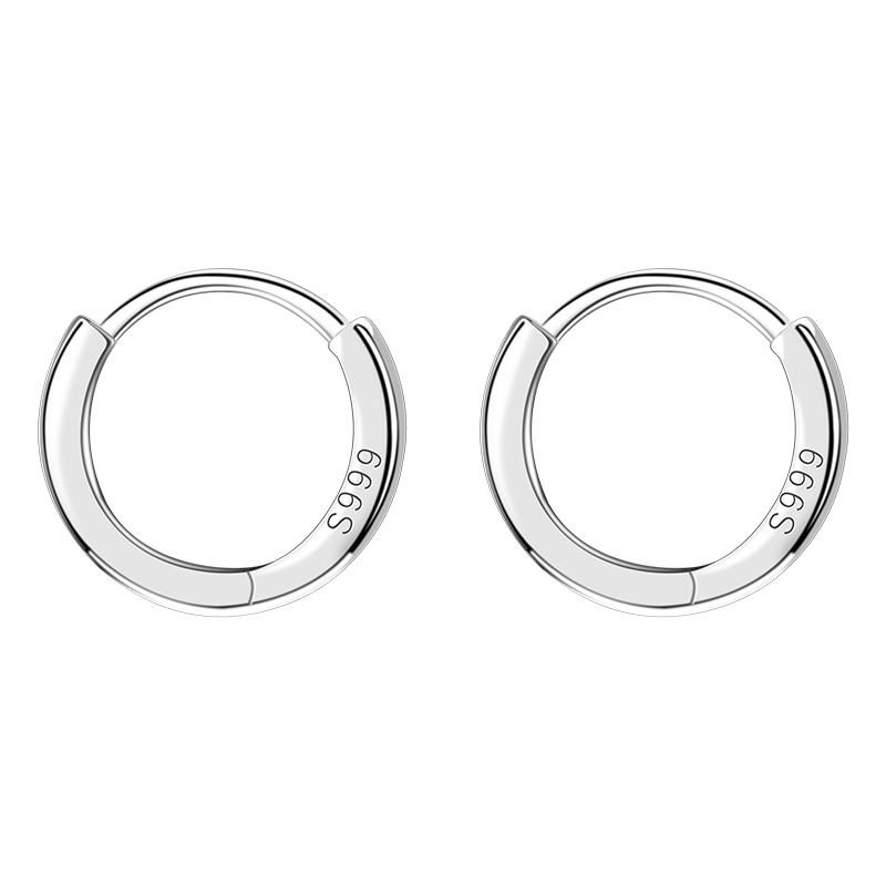 999足银养耳洞素圈耳环女