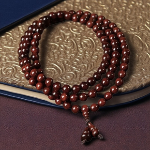 印度小叶紫檀手串108佛珠男女士本命年礼物檀香女生手链串礼盒款